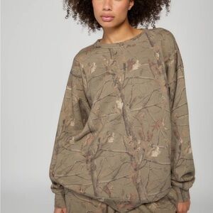 Dairy Boy Oversized Crewneck - Evergreen Camo/Orange